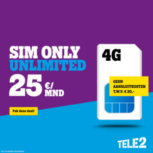 Tele2 - Sim only unlimited geen aansluitkosten